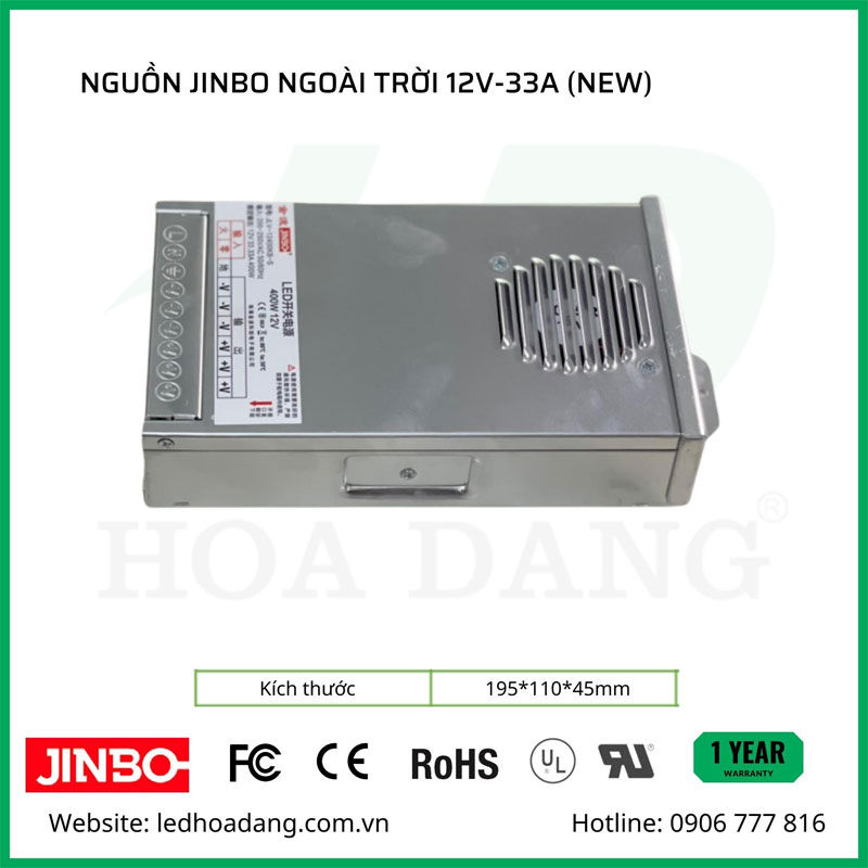 Nguồn ngoài trời 12V-33A Jinbo Thông số kỹ thuật nguồn JINBO ngoài trời 12V-33A mẫu mới