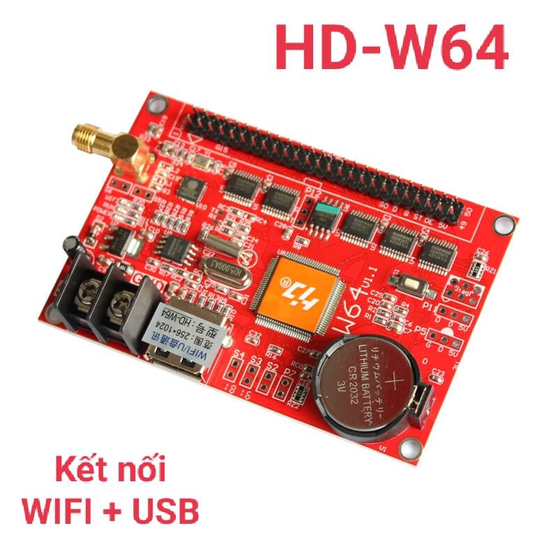 Card HD-W64 được tích hợp WIFI điều khiển từ xa và cổng USB thuận tiện kết nối