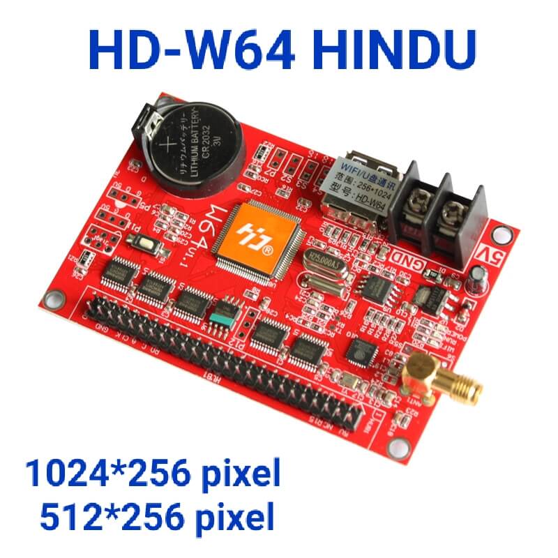 Card điều khiển HD-W64 chính hãng Hindu có phạm vi điều khiển đơn sắc lên đến 1024*256 pixel